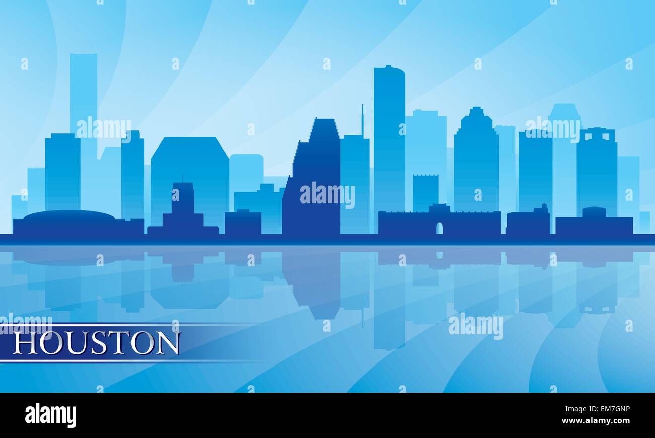 Houston city skyline silhouette background Stock Vector