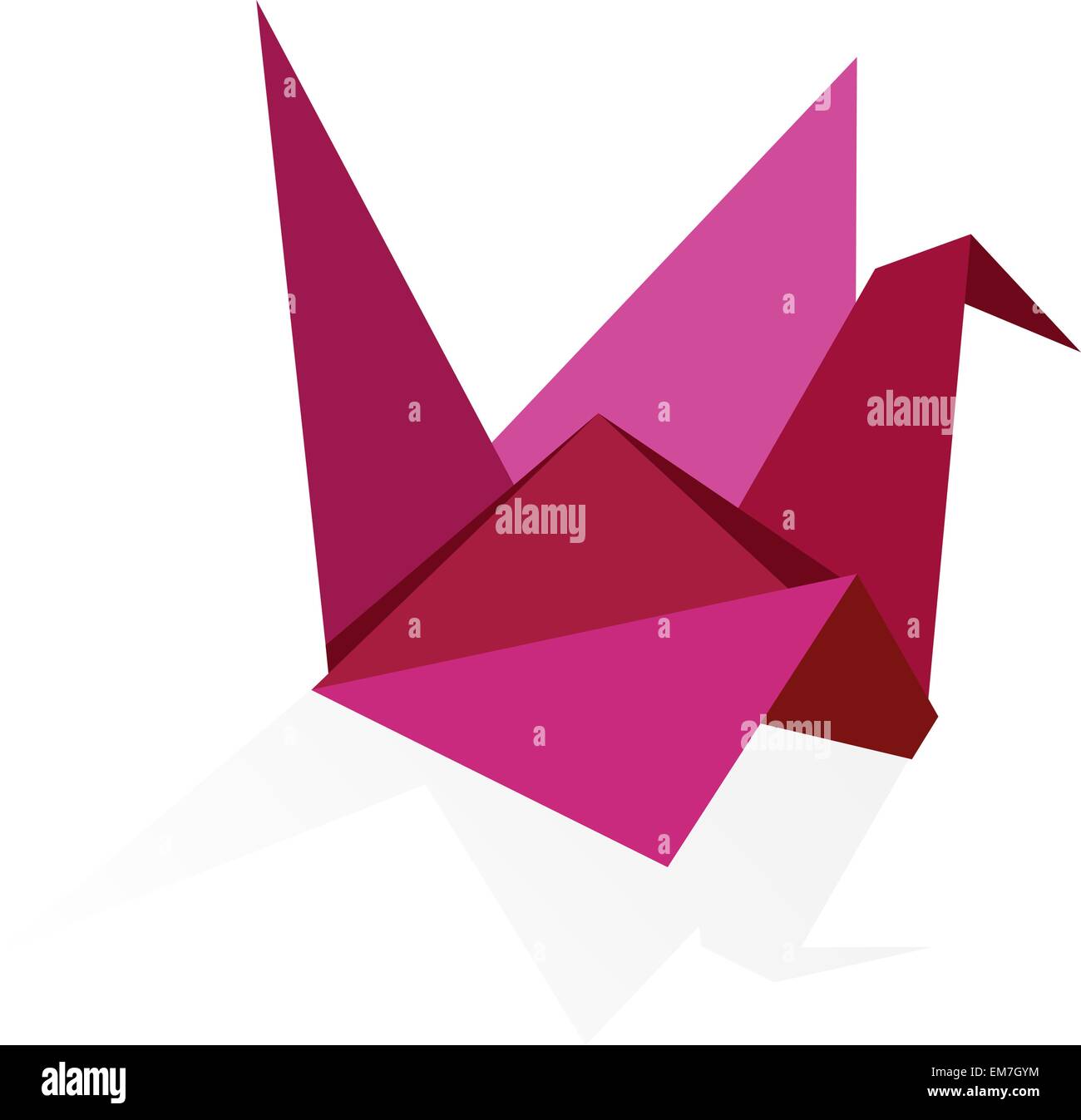 Vibrant colors Origami swan Stock Vector
