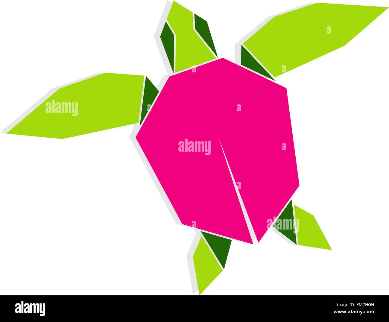 Multicolored origami turtle Stock Vector