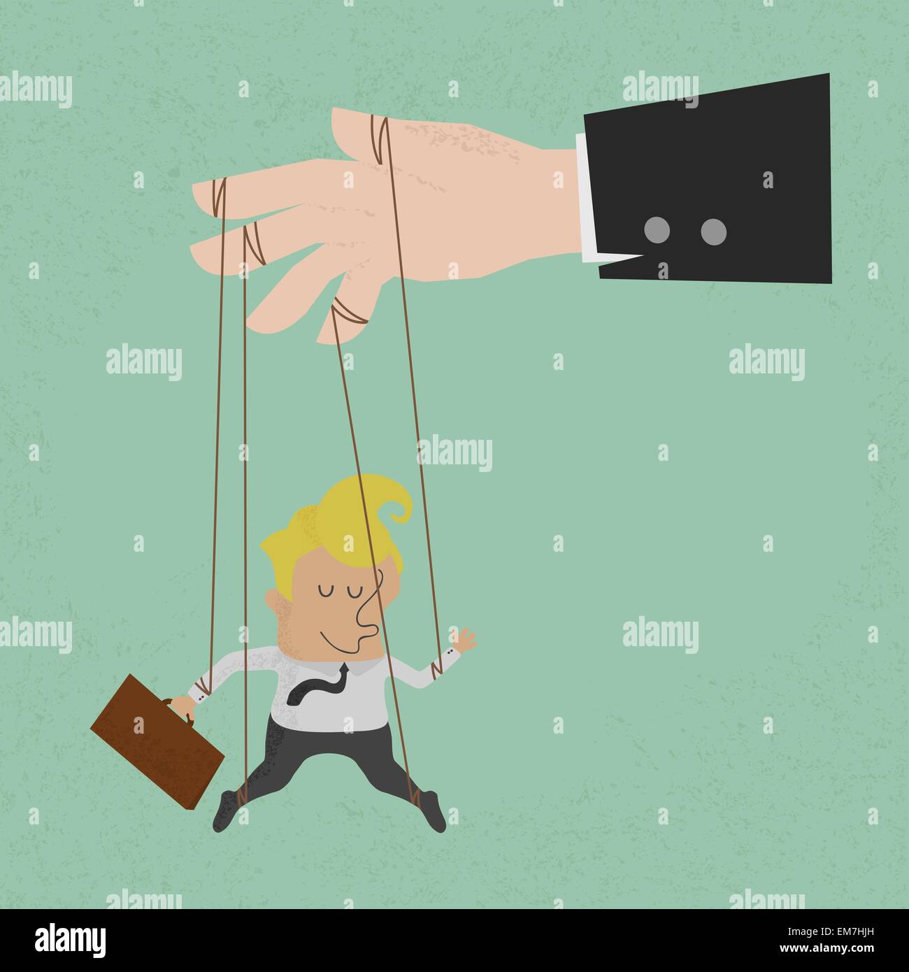 Businessman marionette on ropes controlled, eps10 vector format Stock Vector