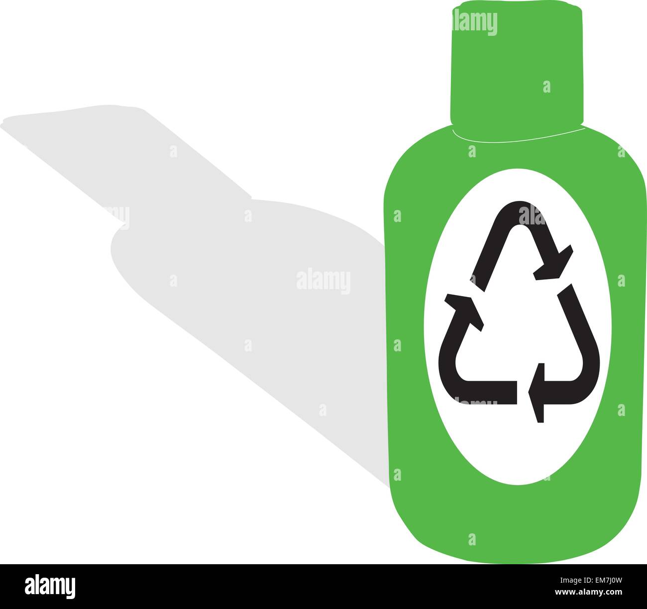 Green bottle with recycle label Stock Vector