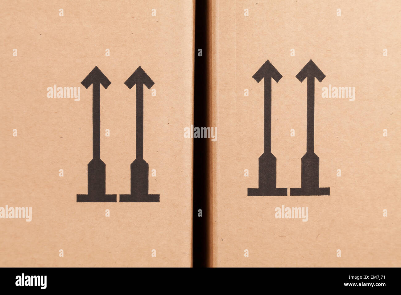 Up arrow on moving box Stock Photo Alamy