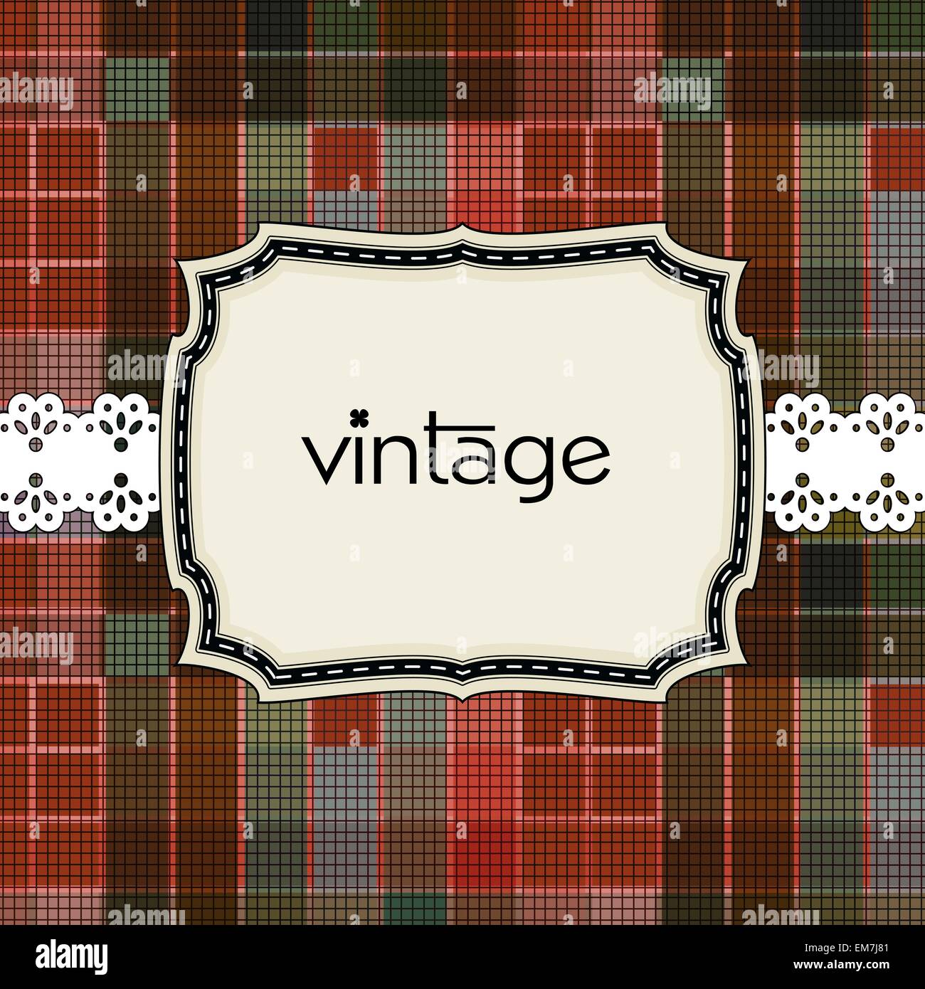 Vintage greeting card template Stock Vector