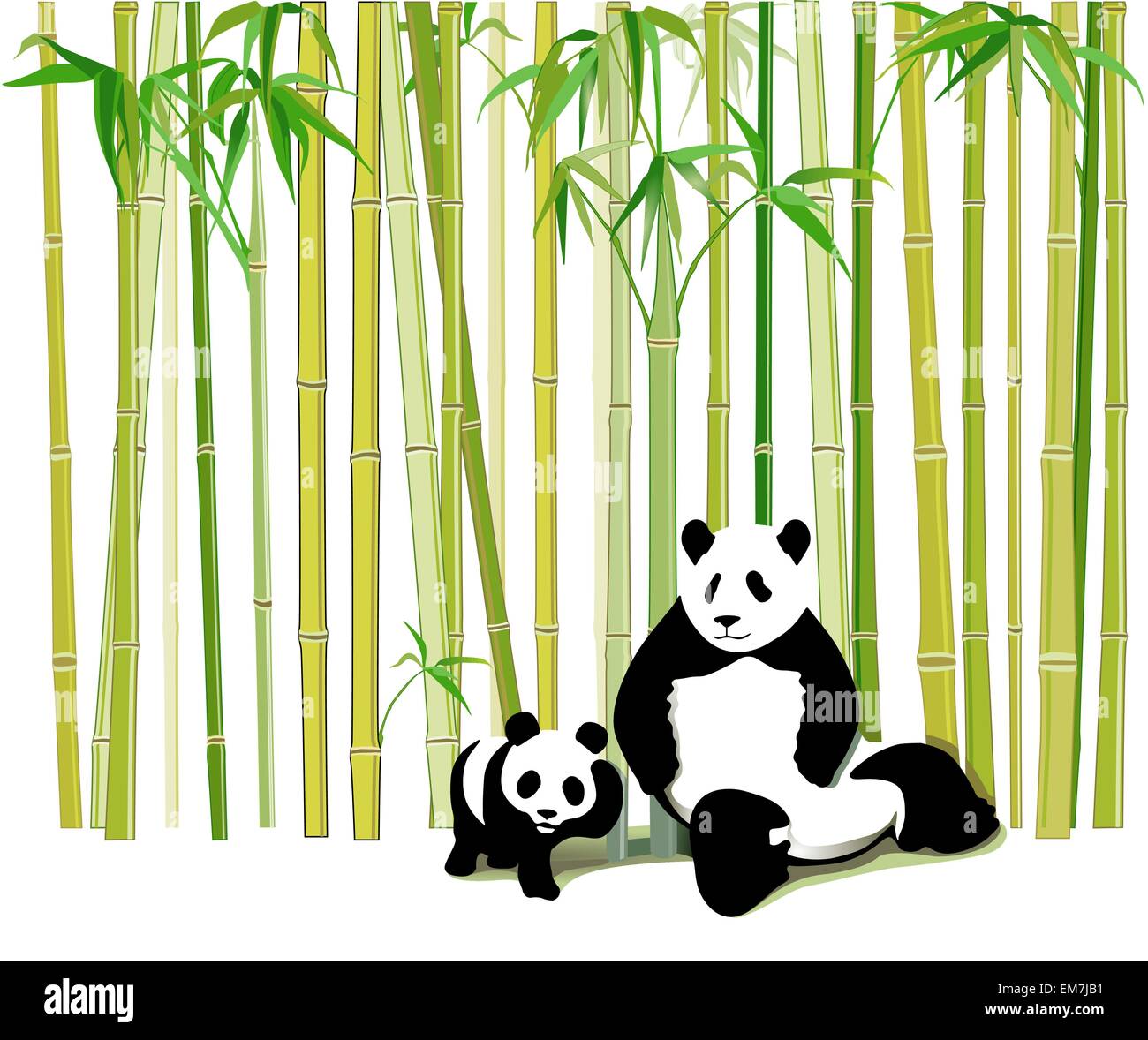 Panda mother and child Stock Vector