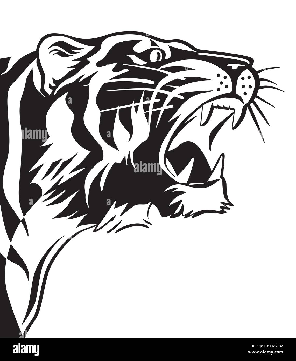 Tigers sign in black and white Stock Vector