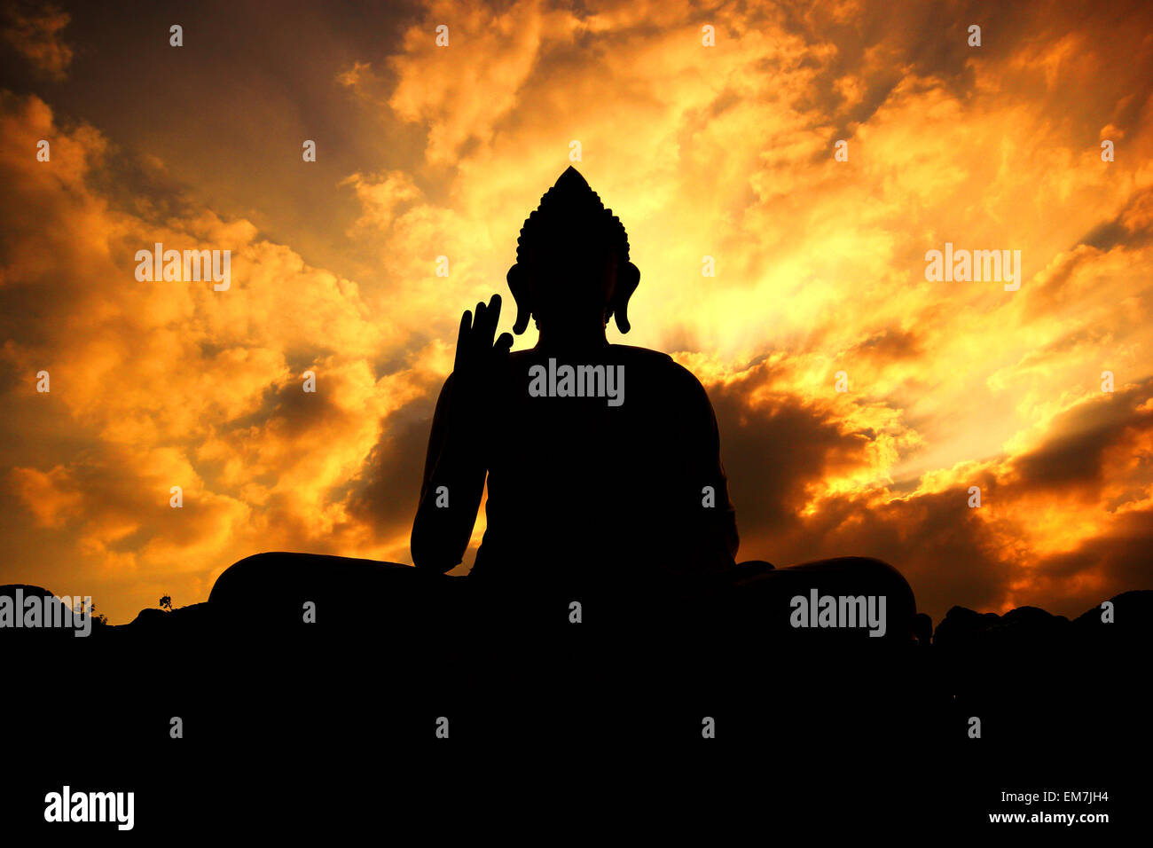 Buddha image in thai temple Stock Photo - Alamy