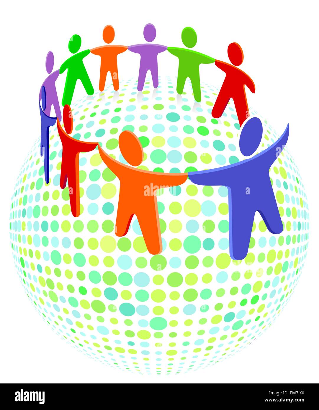group solidarity, colorful people Stock Vector