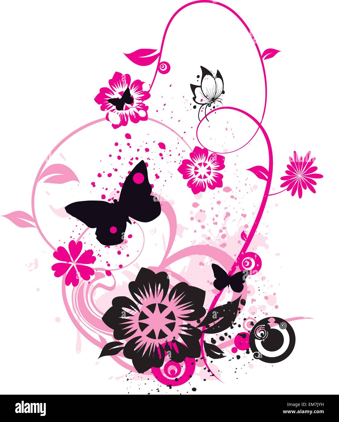 flowers and butterflies Stock Vector Image & Art - Alamy