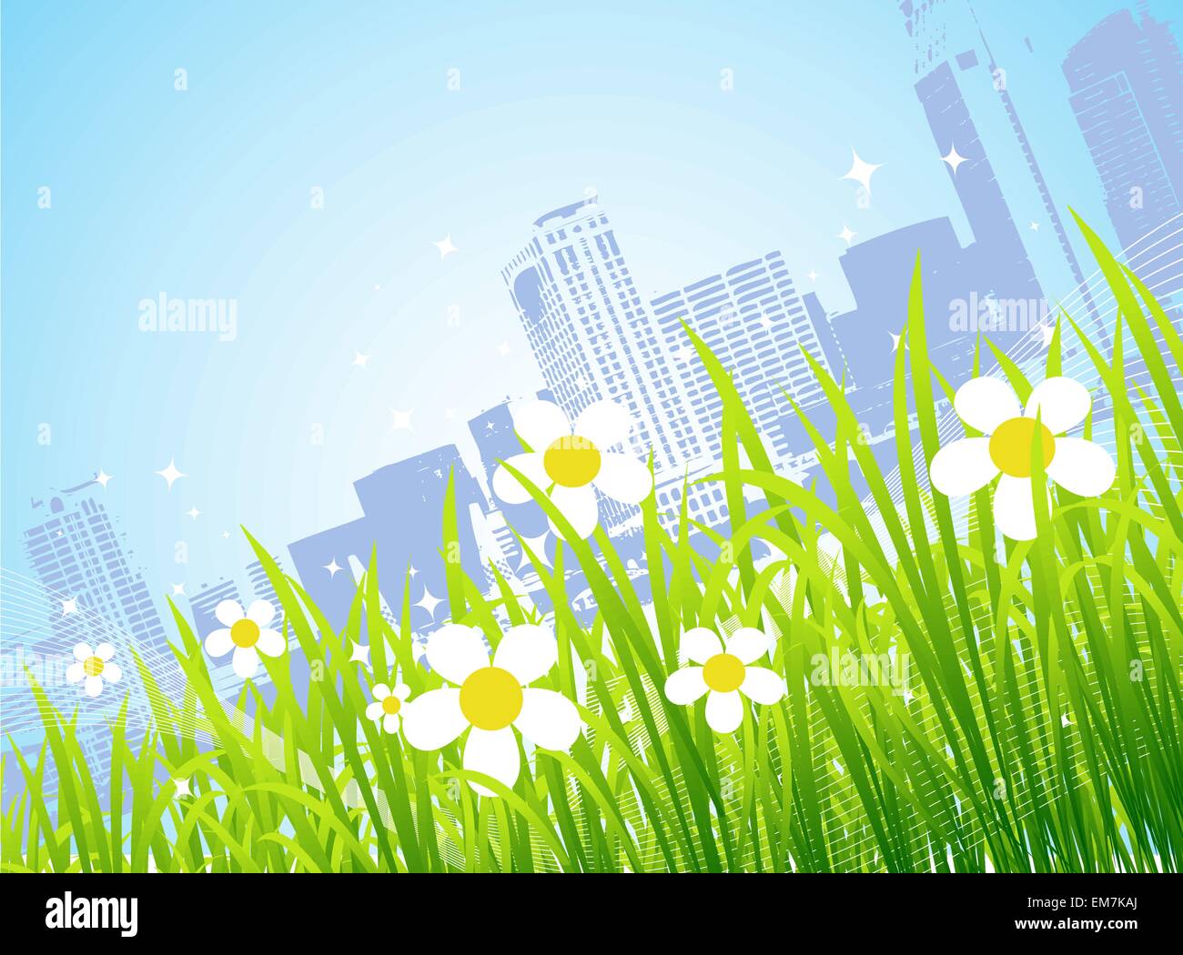 Green grass in the city Stock Vector Images - Alamy