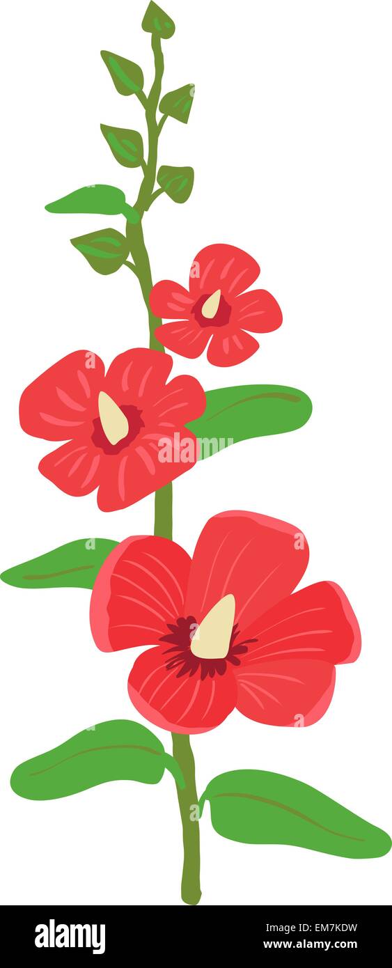 Pink mallow Stock Vector
