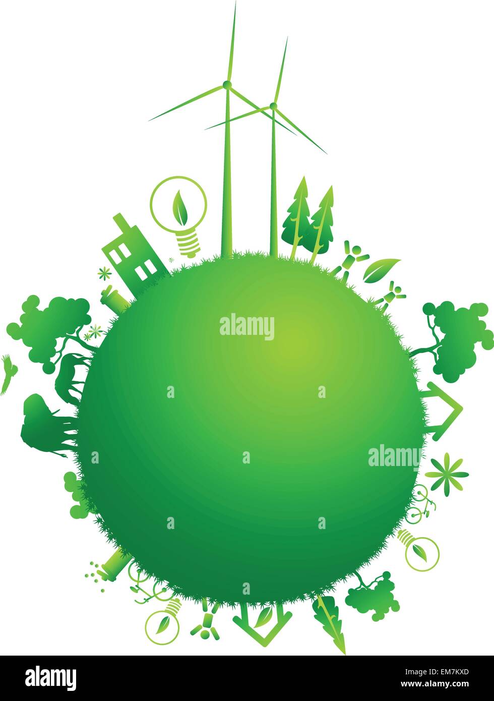 green earth illustration Stock Vector
