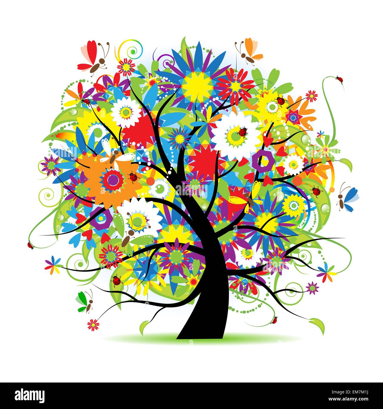 Floral tree beautiful Stock Vector Image & Art - Alamy