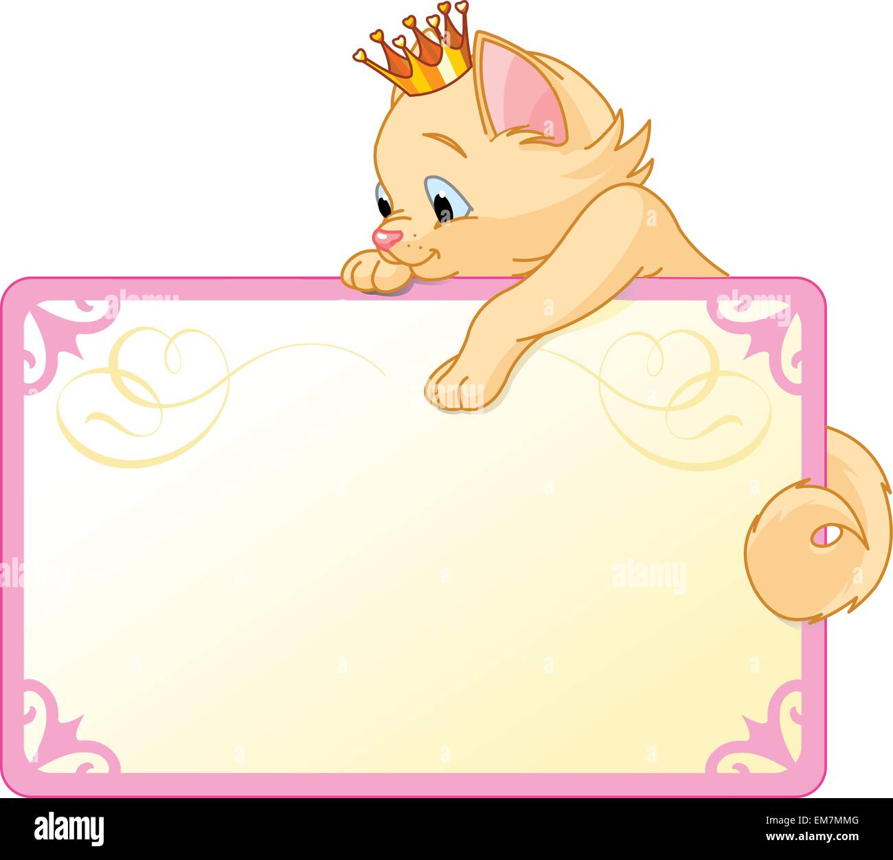 Cat Princess Invite or Placard Stock Vector