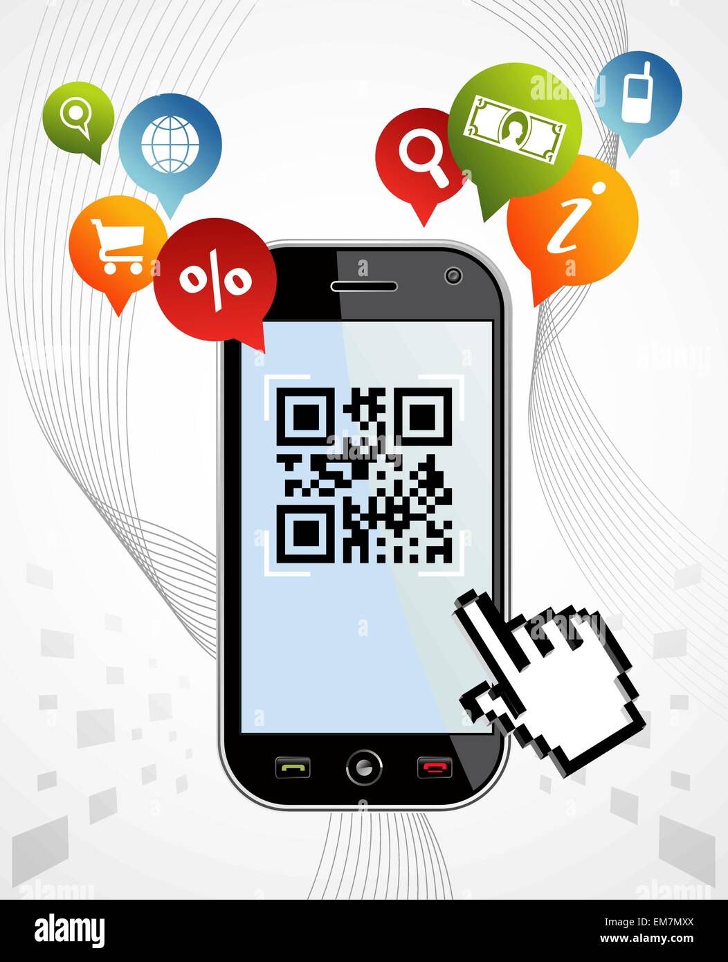 Smart Phone: QR code application vector illustration Stock Vector Image &  Art - Alamy