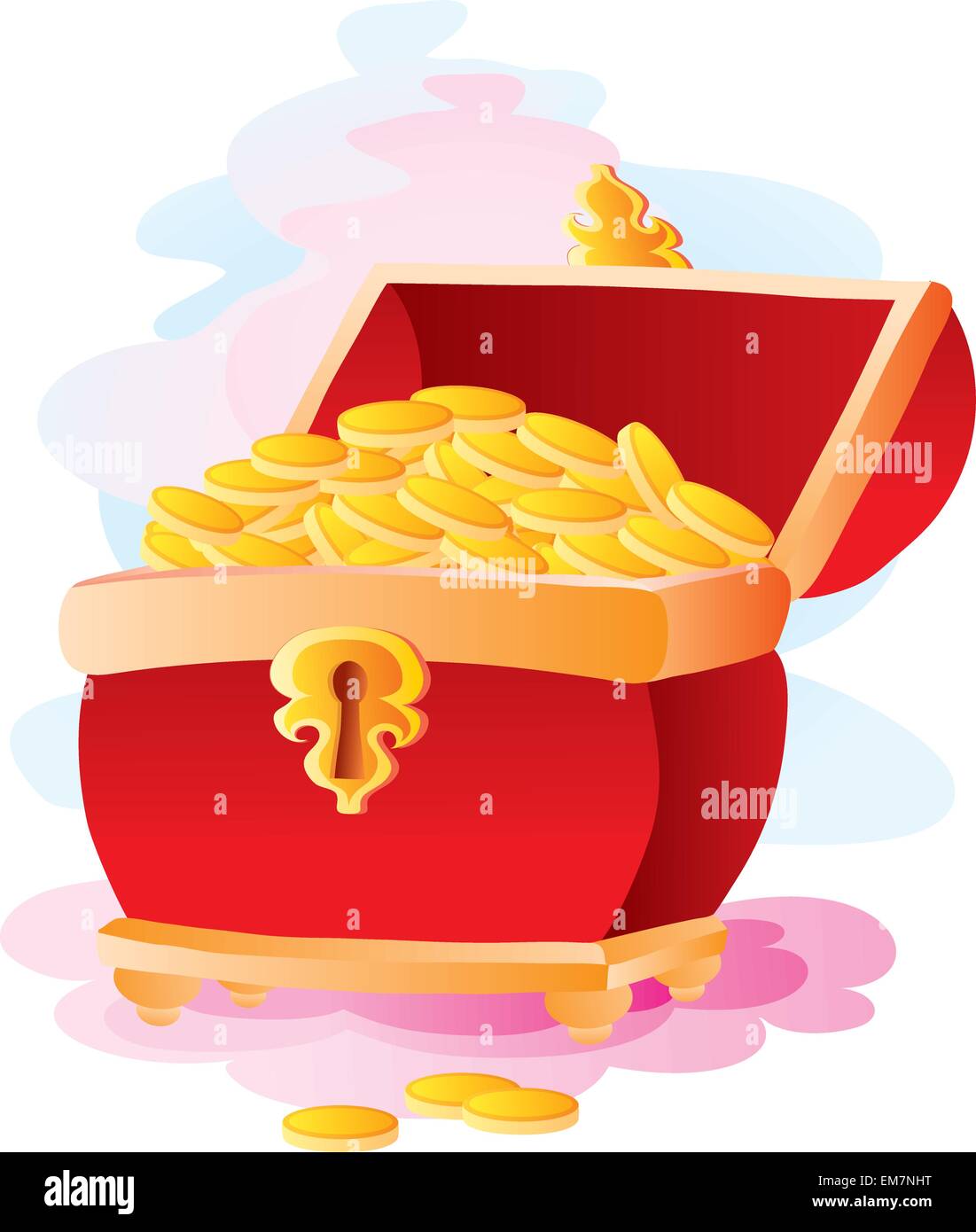 Chest with gold coins Stock Vector Image & Art - Alamy
