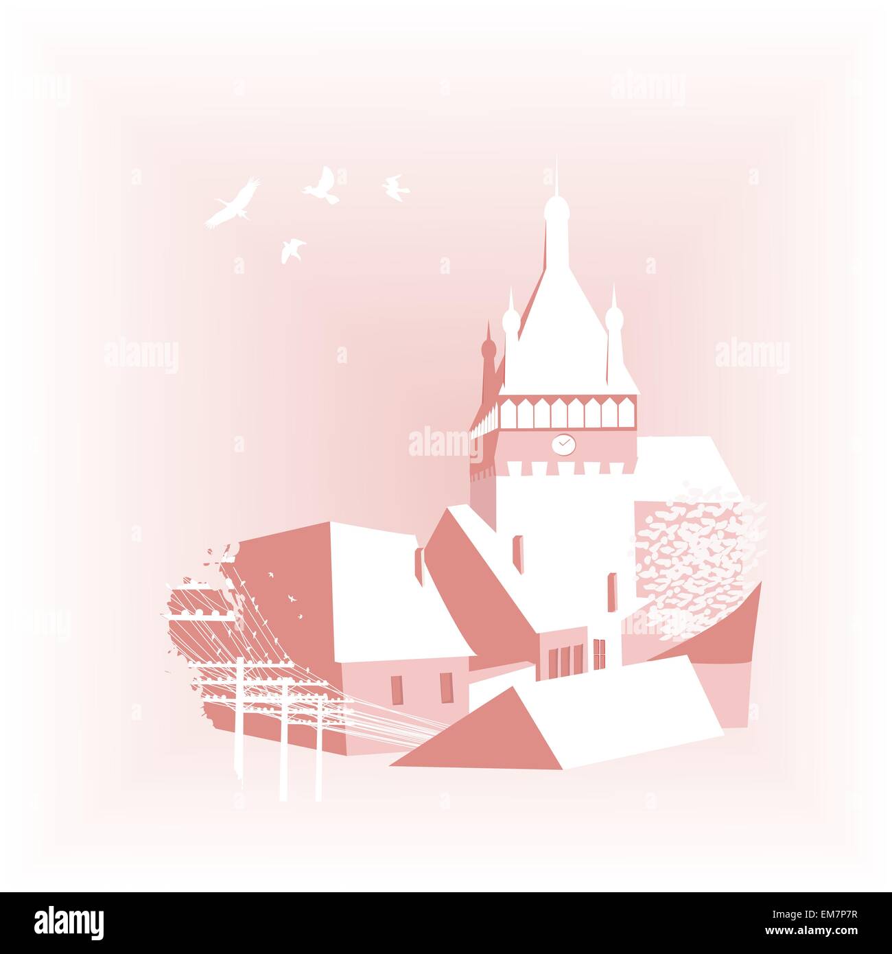 Background with castle Stock Vector