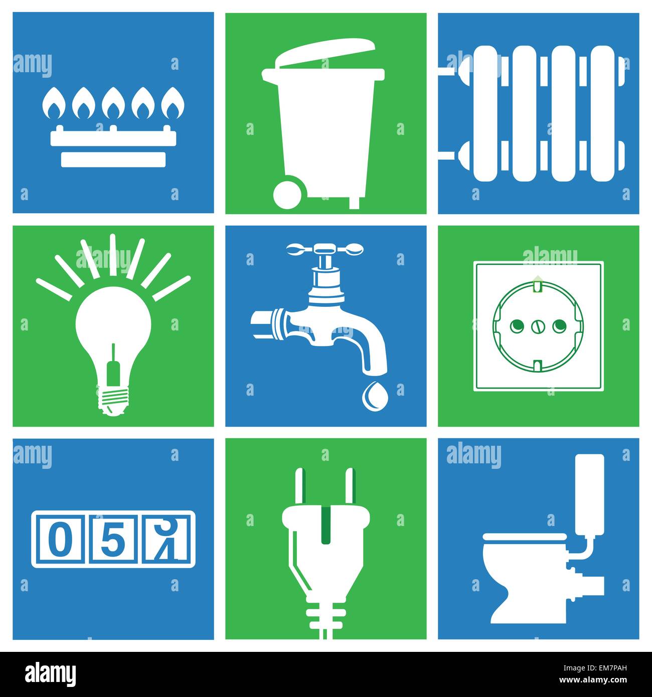Water, electricity, gas, utilities, household waste disposal Stock