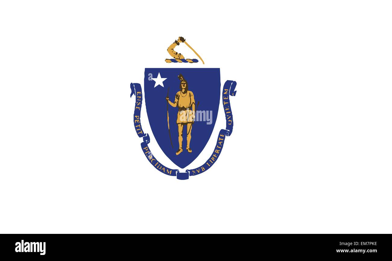 Flag of Massachusetts Stock Vector