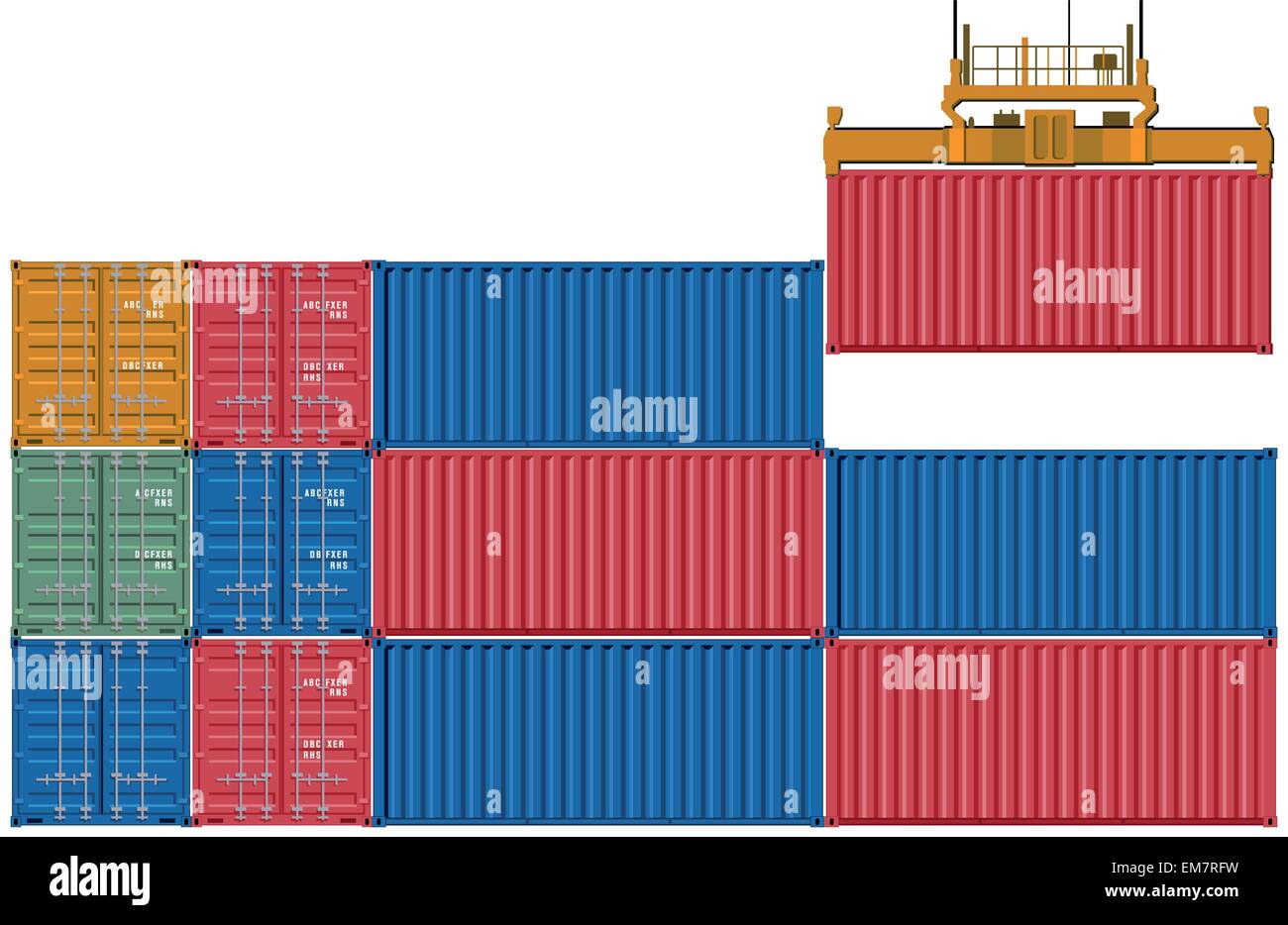 Upload and send container Stock Vector