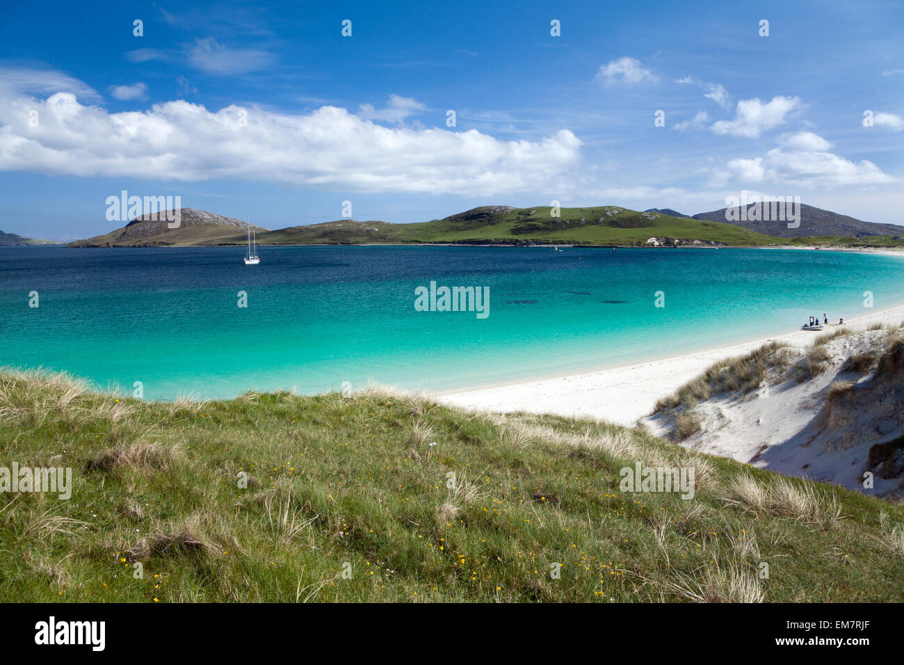 Turquoise sea of Scottish Hebrides Stock Photo