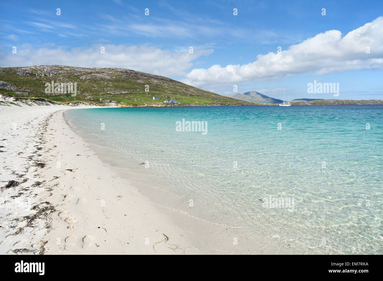 Isle of Barra, Scotland : sandy beach and crystal clear sea Stock Photo