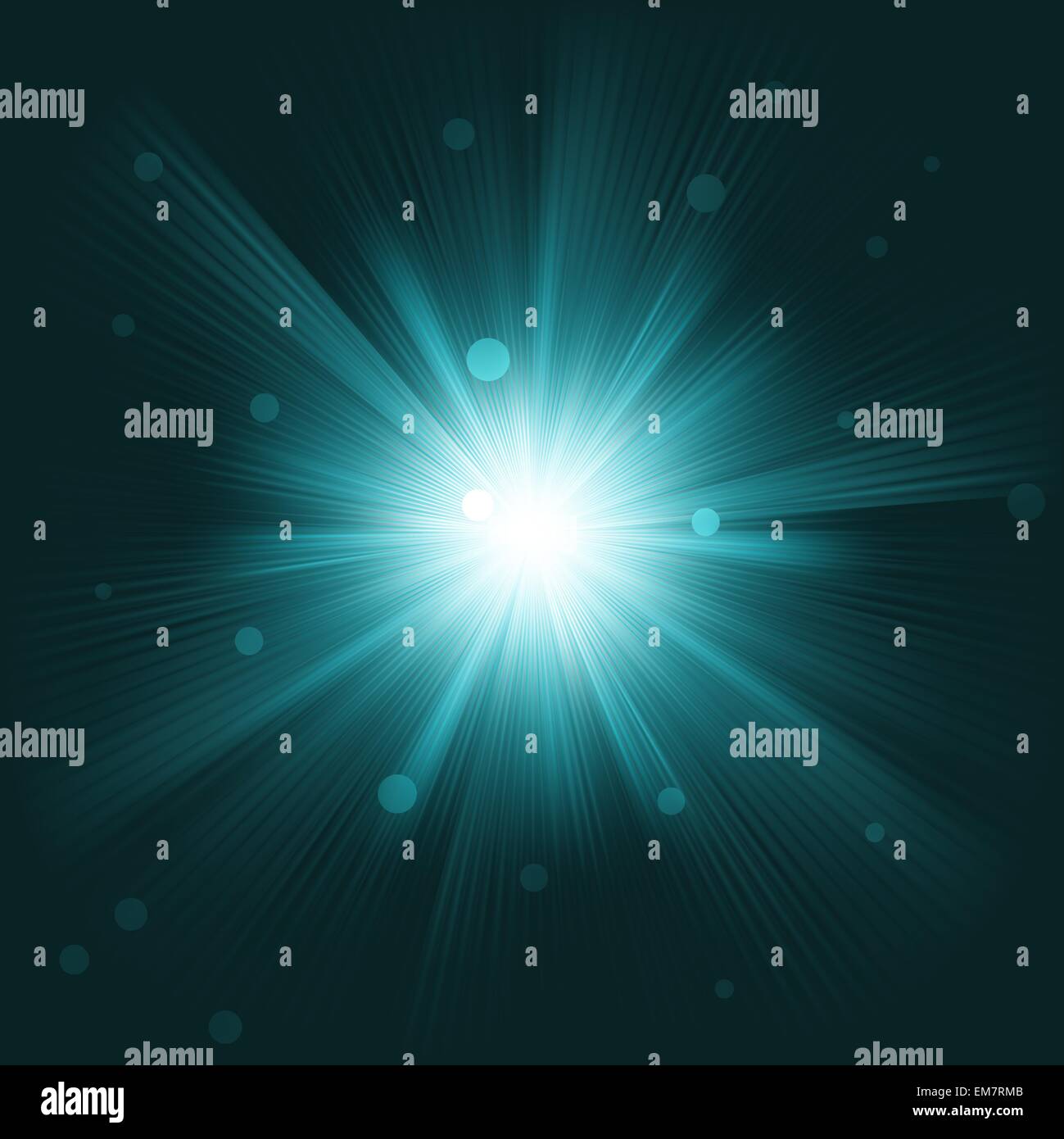 Glowing blue lens flare light effect background Vector Image