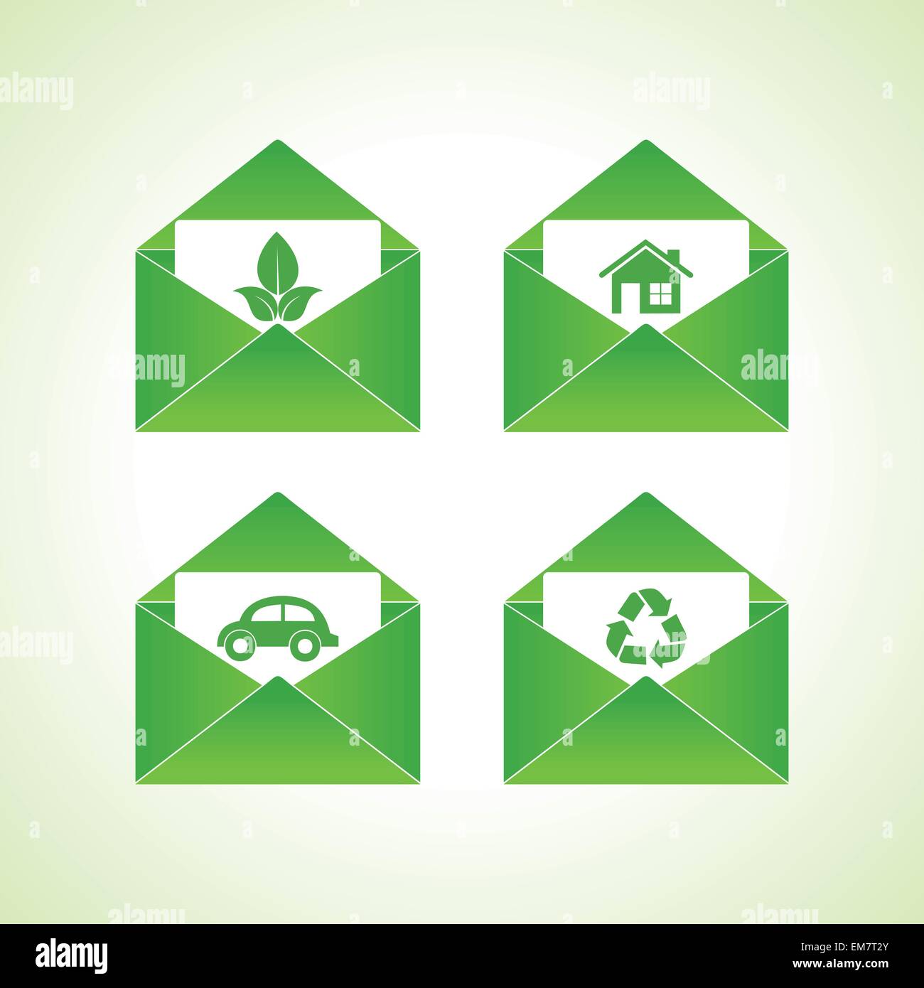 ecology symbols with envelope stock vector Stock Vector