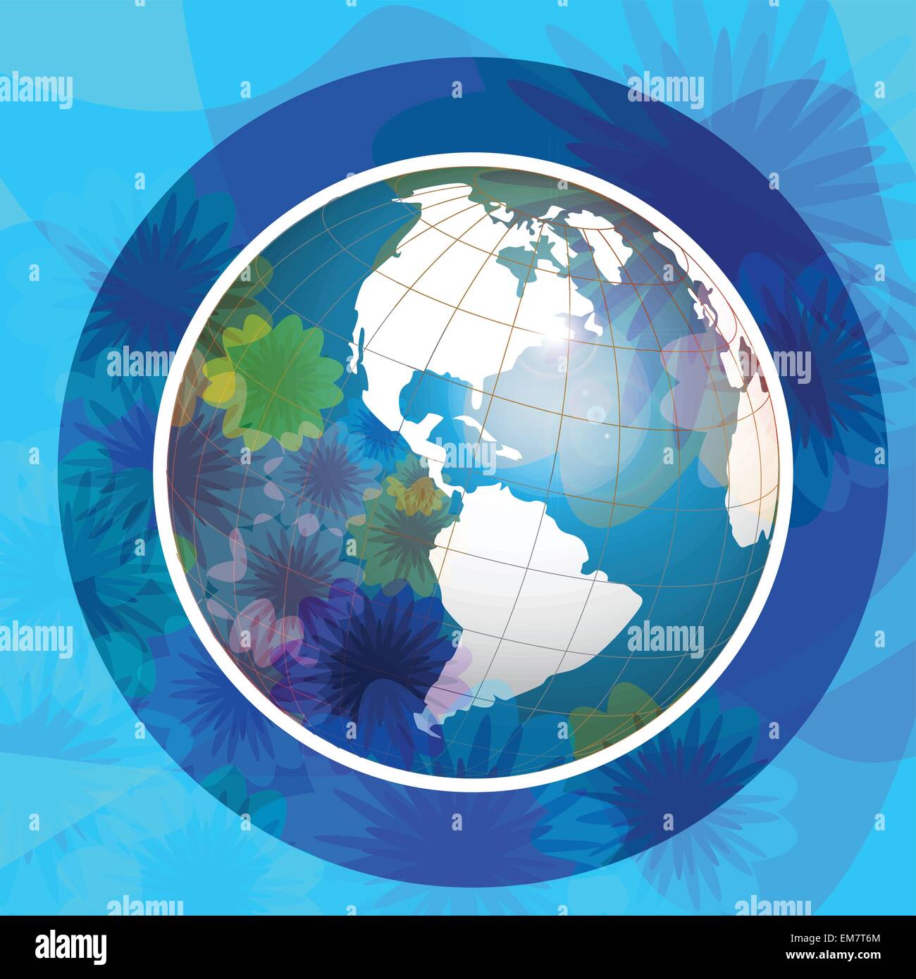 globe with flower Stock Vector Image & Art Alamy