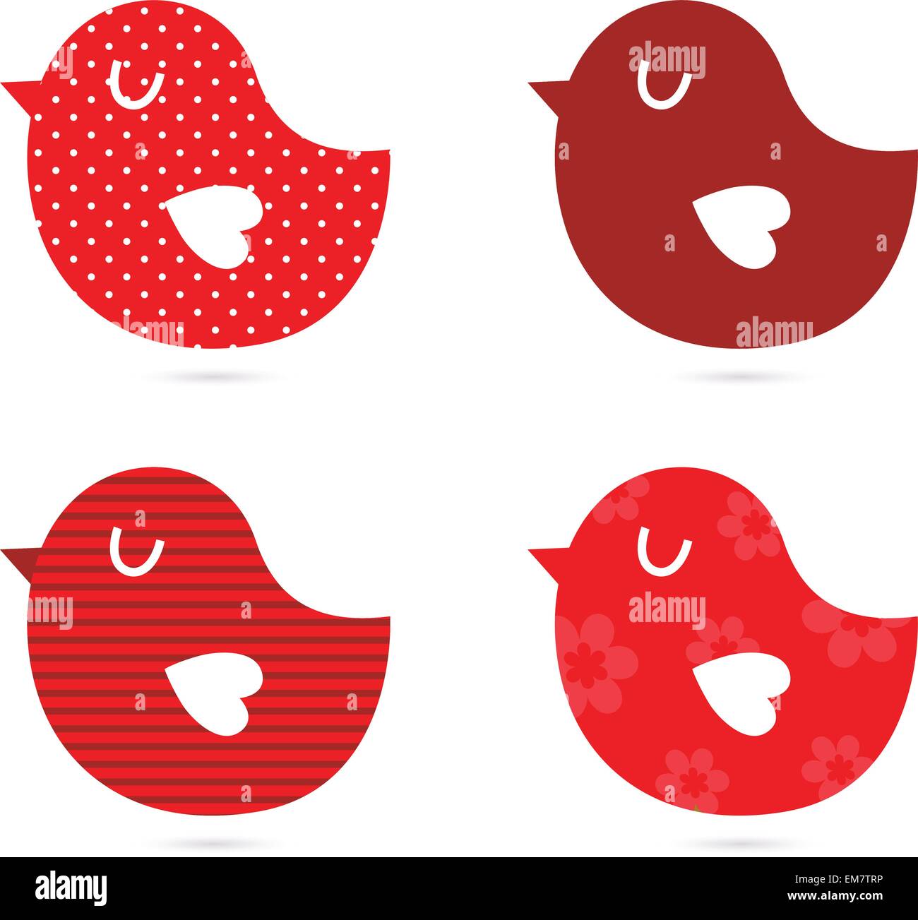 Birds vector set isolated on white ( red Stock Vector Image & Art - Alamy