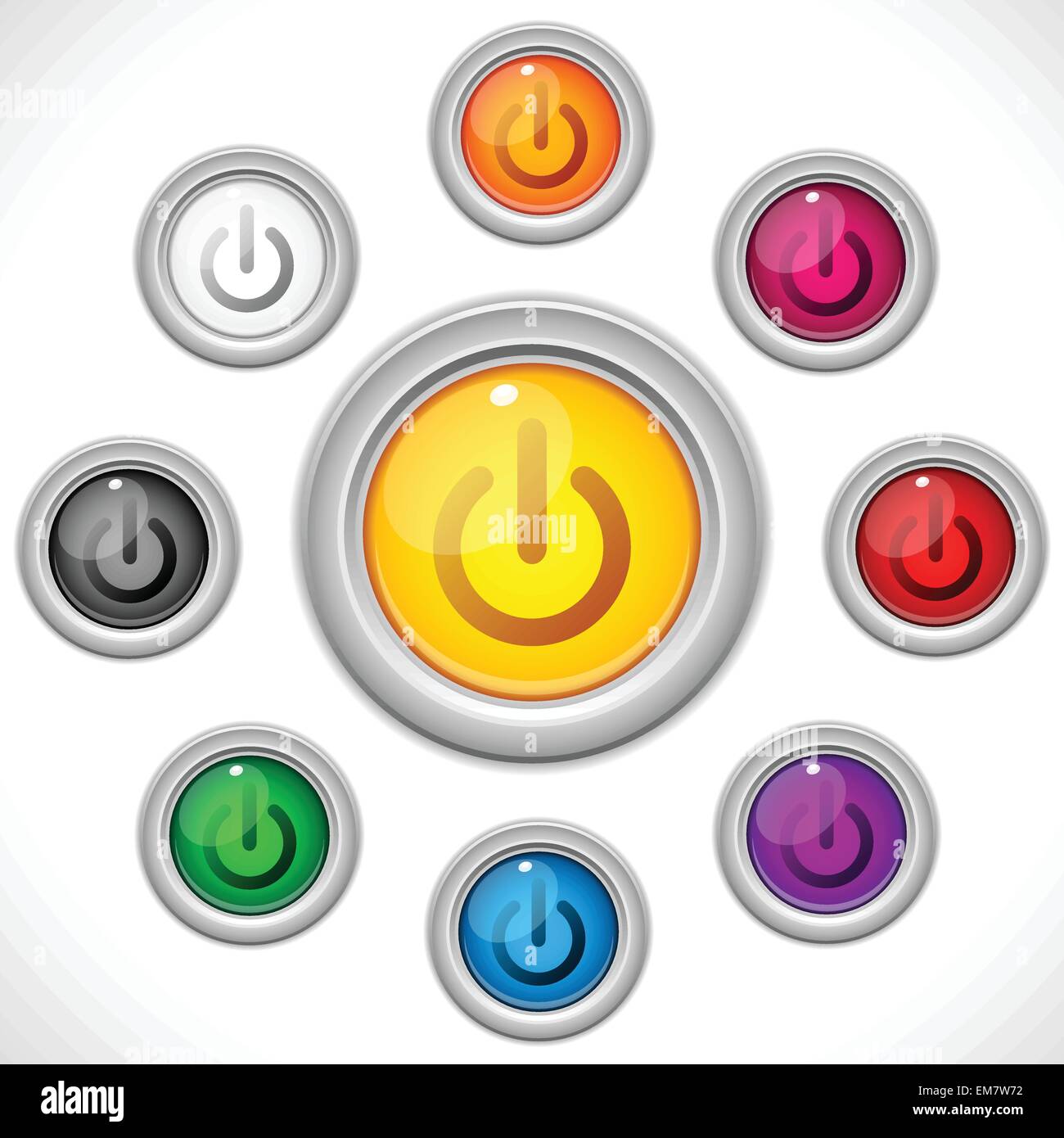 Buttons Colors Web On Off Stock Vector