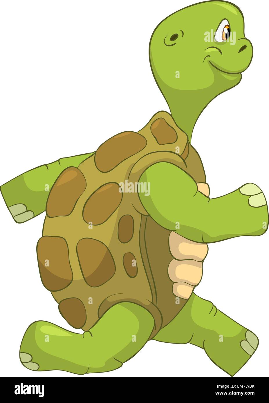 Funny Turtle. Running. Stock Vector