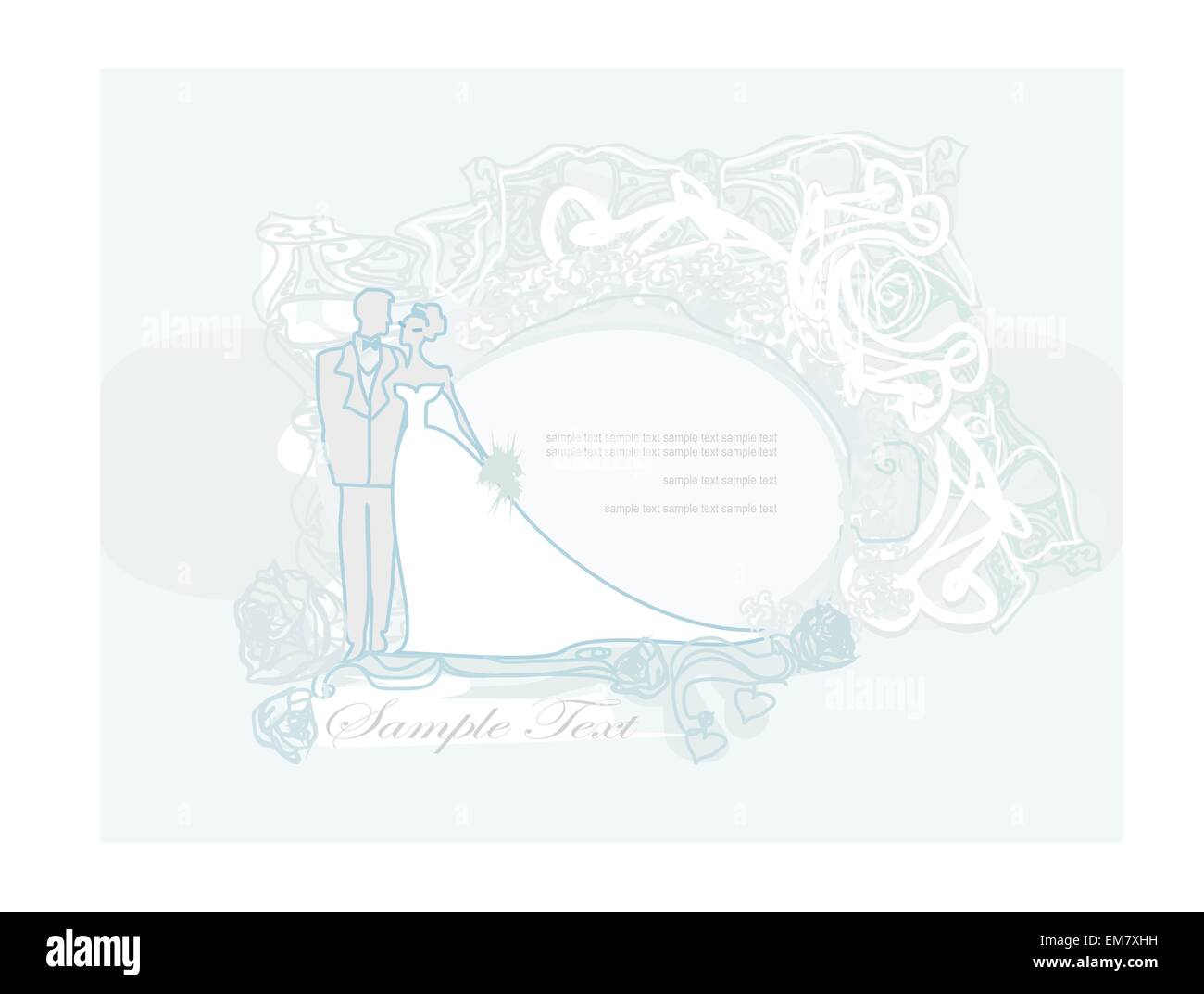 elegant wedding invitation with wedding couple Stock Vector Image & Art ...