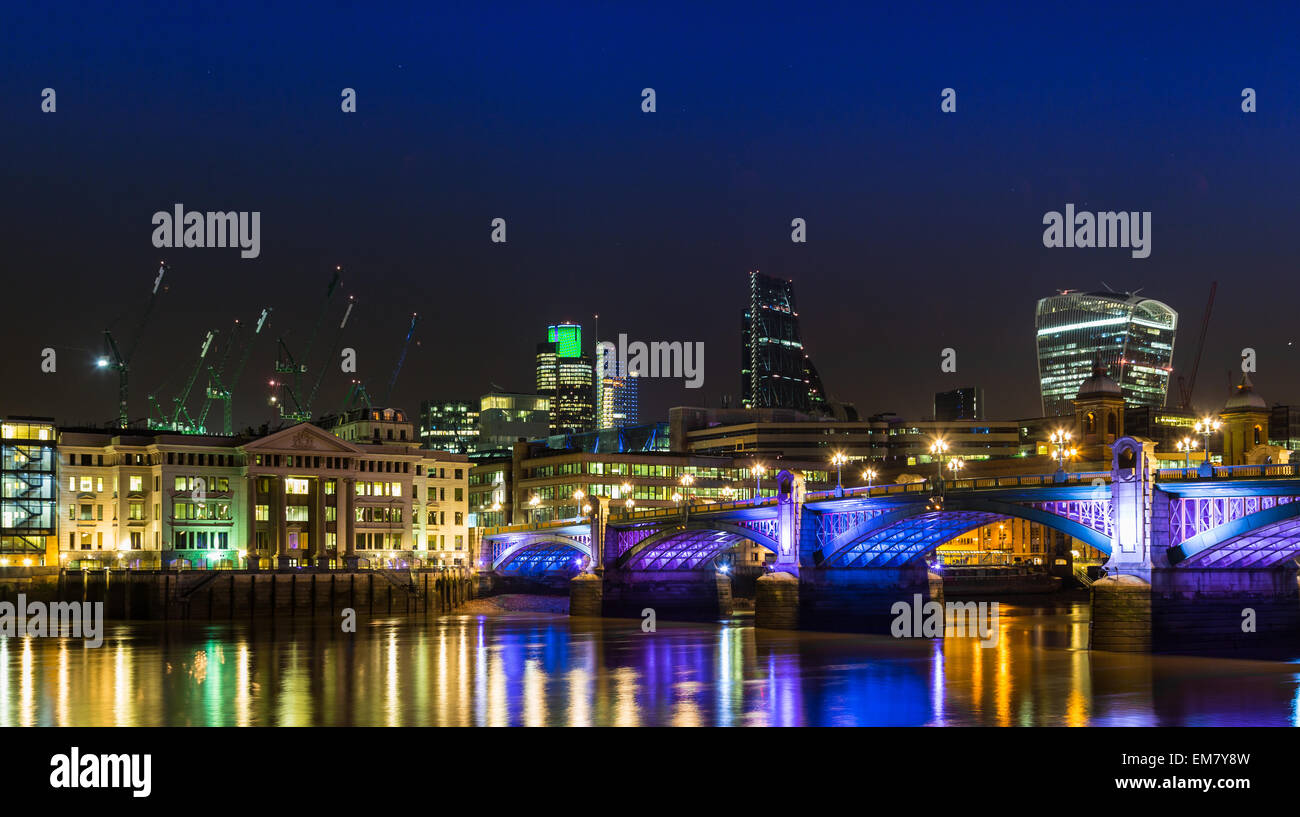 London skyline at night. Stock Photo