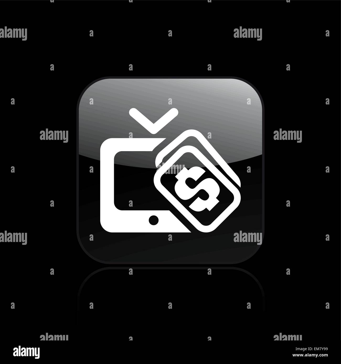 Vector illustration of single pay TV icon Stock Vector