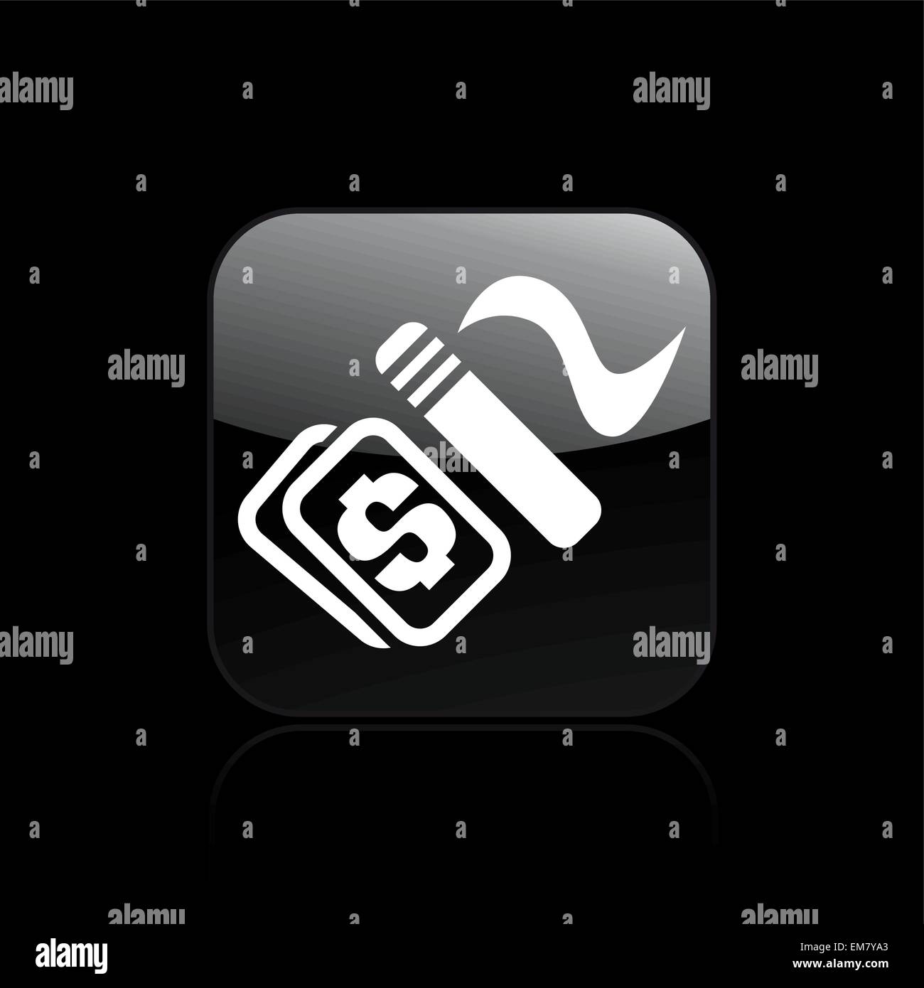 Vector illustration of single smoke pay icon Stock Vector