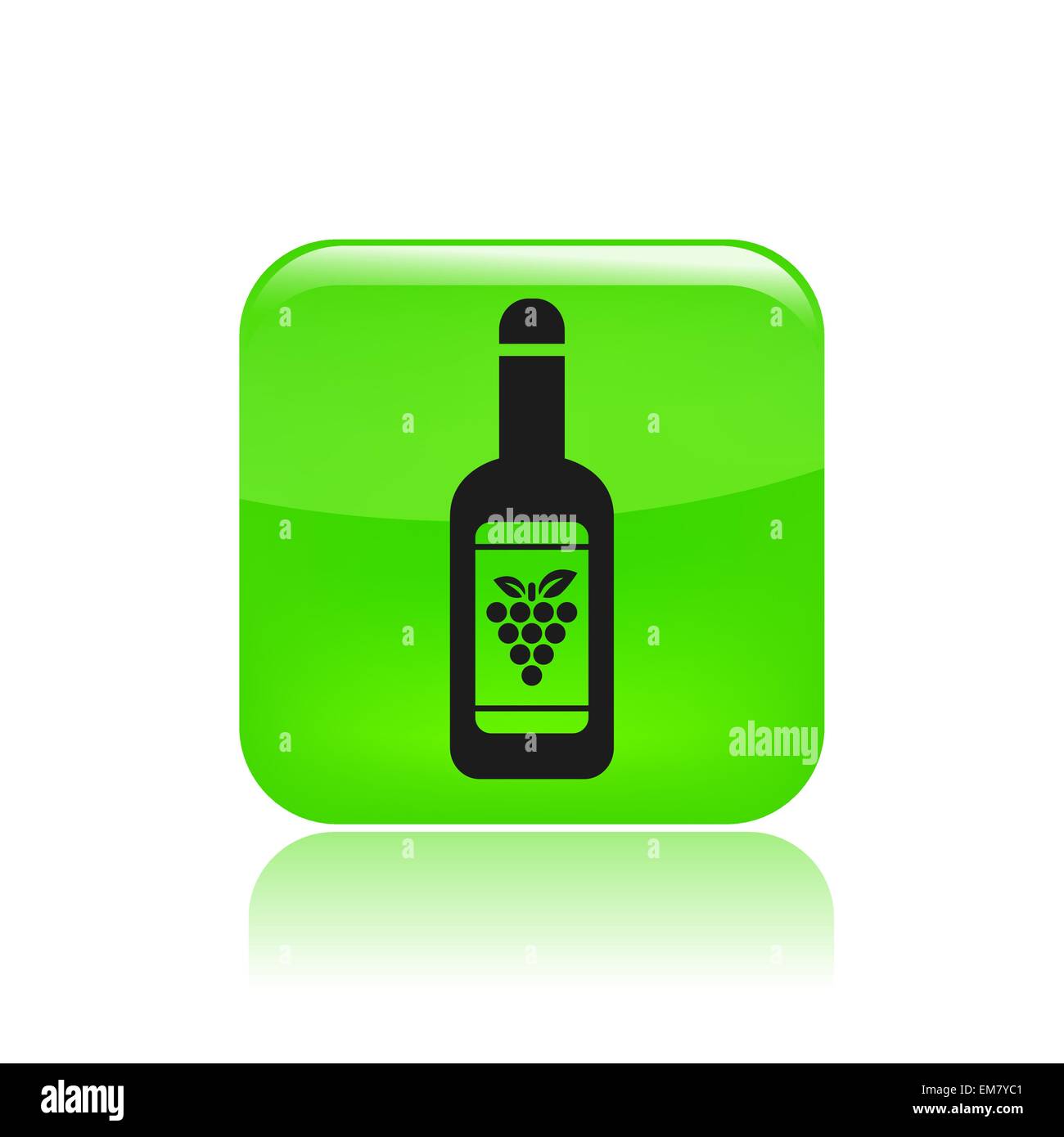 Vector illustration of single isolated wine bottle icon Stock Vector