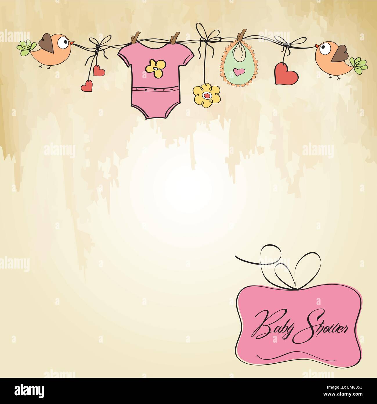 baby girl shower card Stock Vector Image &amp; Art - Alamy