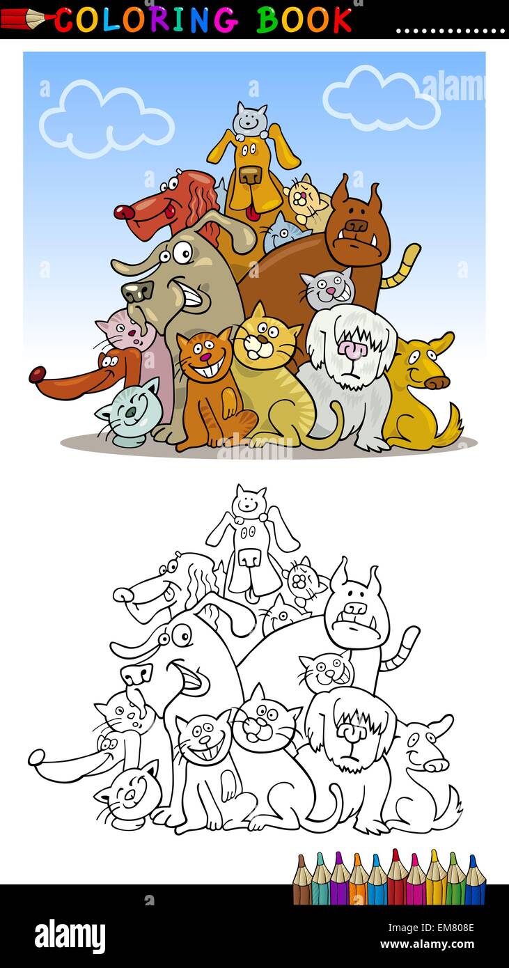 Cartoon Dogs for Coloring Book or Page Stock Vector Image & Art - Alamy