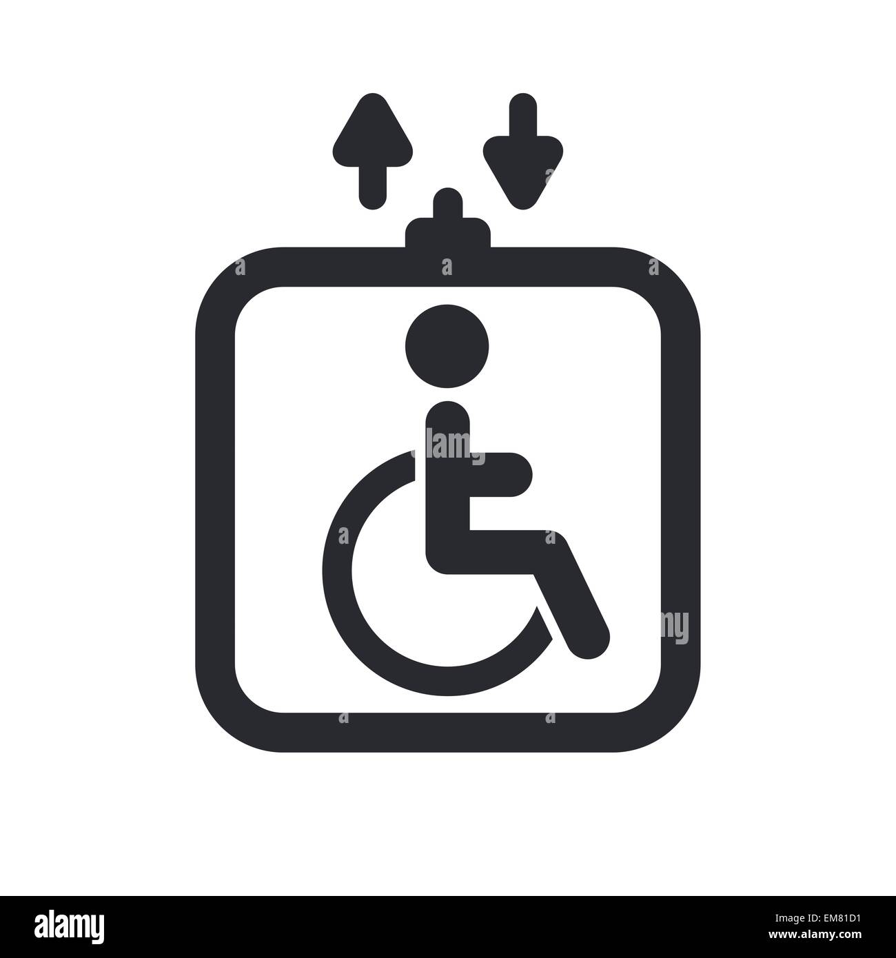 Vector illustration of single handicap elevator icon Stock Vector Image ...