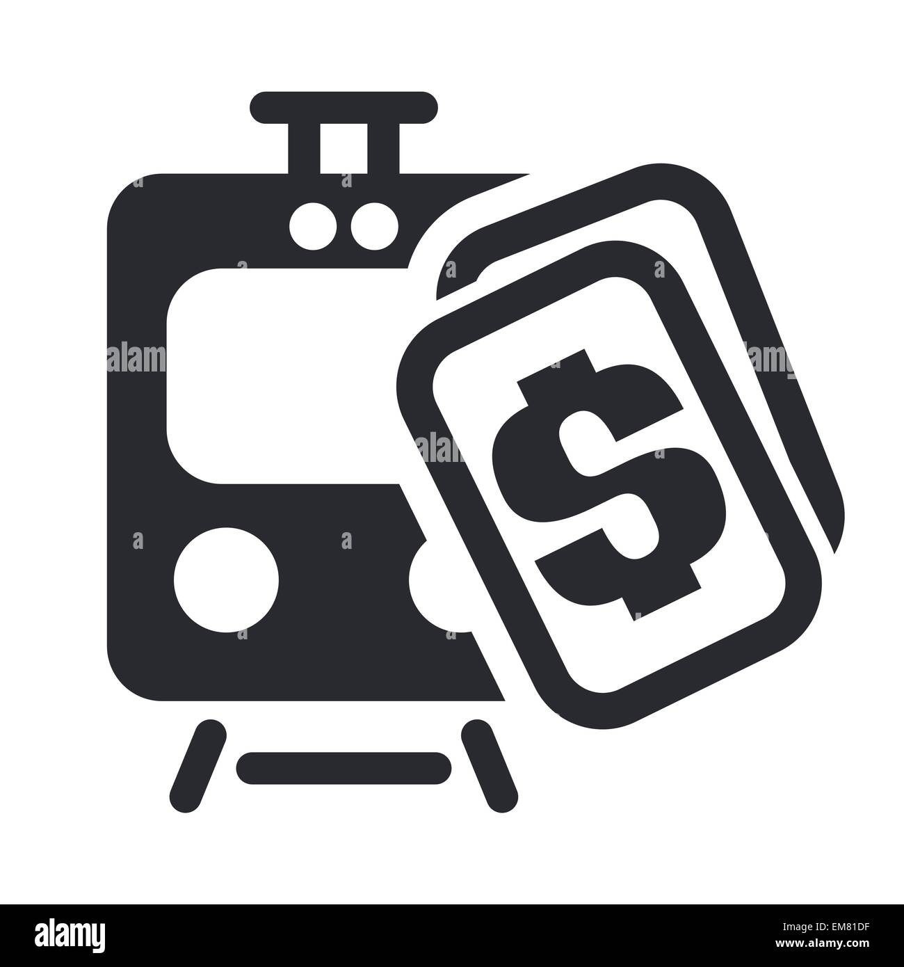 Vector illustration of isolated train ticket icon Stock Vector