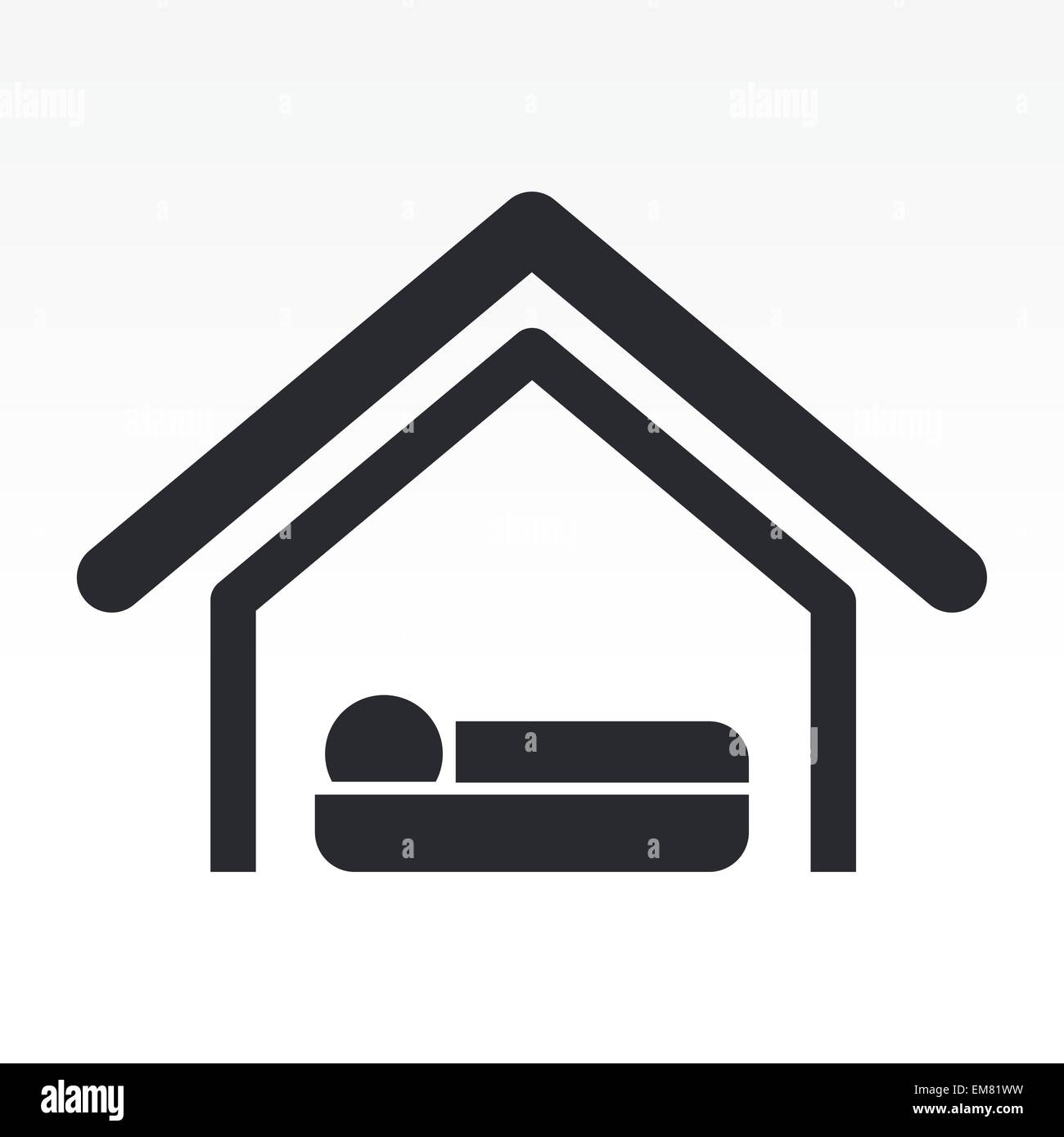 Vector illustration of isolated hotel icon Stock Vector