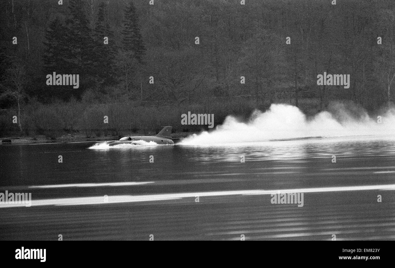 Donald Campbell takes 'Bluebird' on Coniston Water for the first time