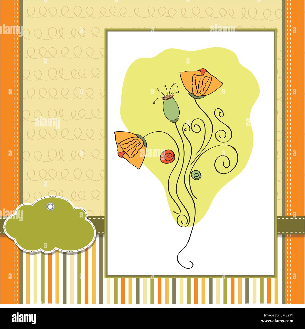 thank you greeting card with flower Stock Vector Image & Art - Alamy