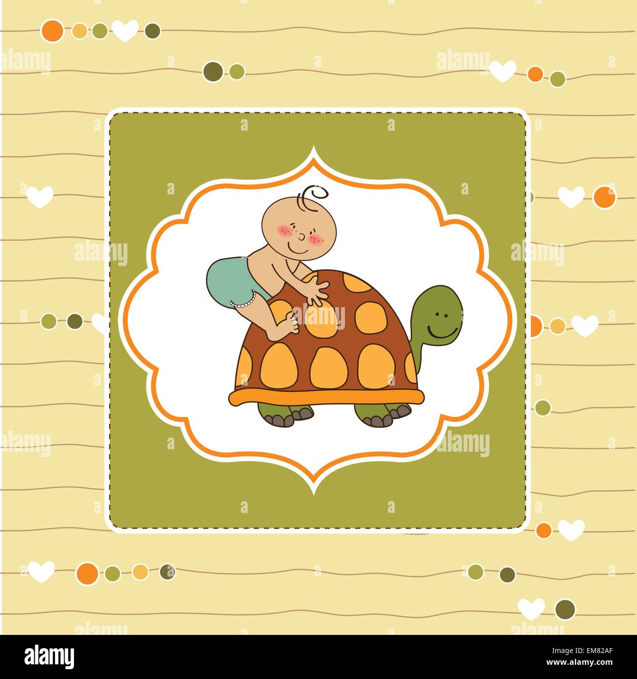 funny baby boy announcement card Stock Vector Image & Art Alamy
