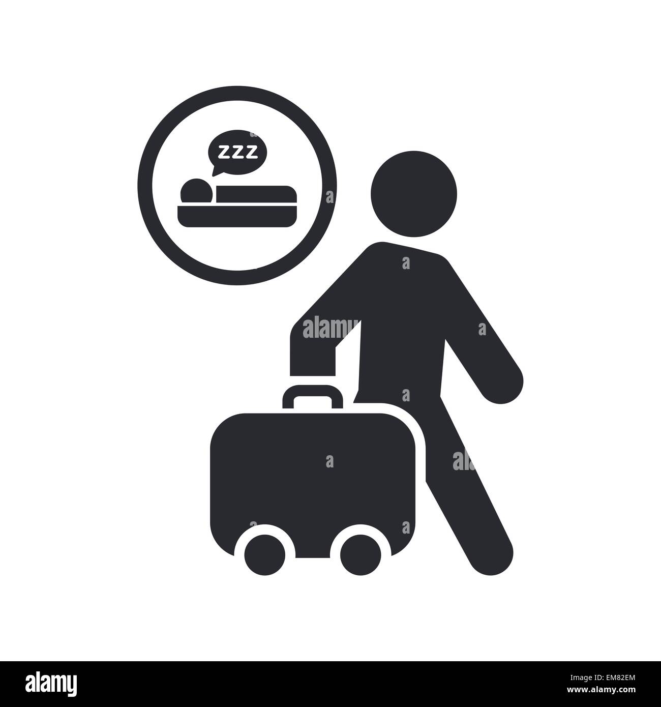 Vector illustration of single hotel icon Stock Vector