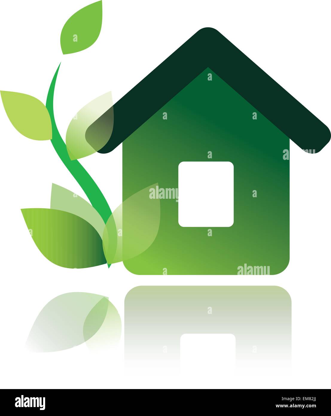 eco home icon, isolated vector illustration Stock Vector