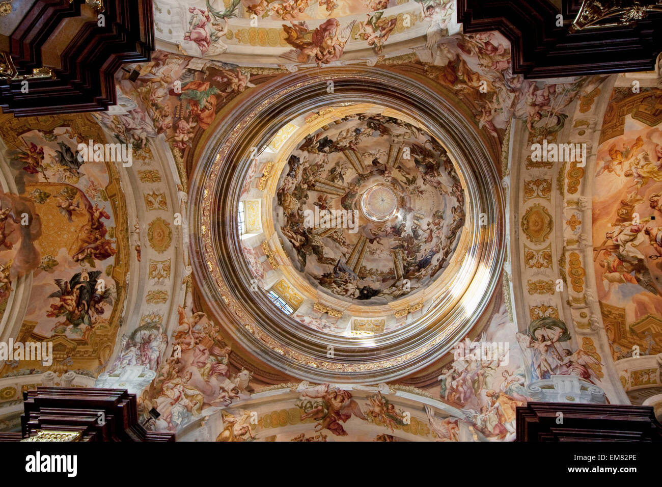Cupola of the Abbey Church of Stift Melk Benedictine Monastery, Lower Austria, Austria Stock Photo