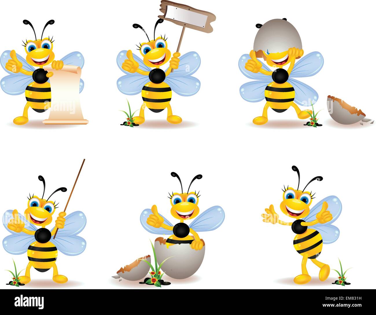 bee cartoon collection Stock Vector Image & Art - Alamy