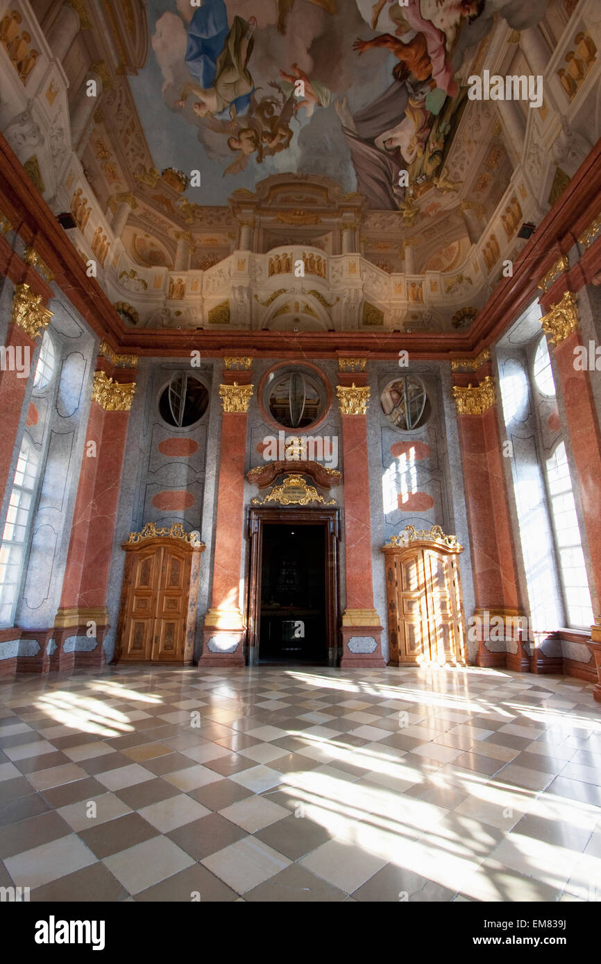 Marble Hall in the Stift Melk Benedictine Monastery, Lower Austria, Austria Stock Photo