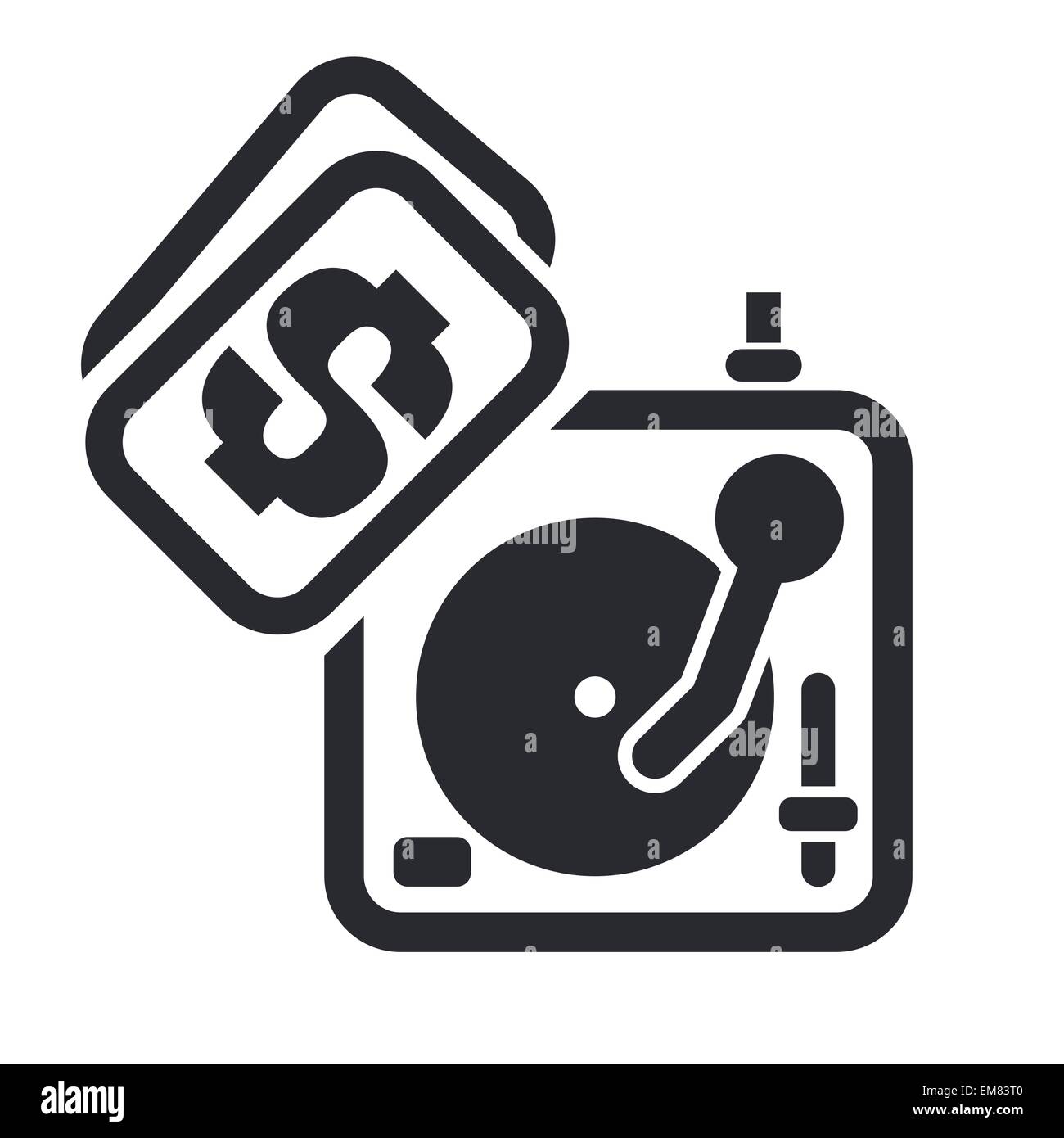 Turntable pay single icon Stock Vector